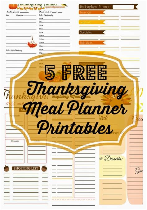 5 Free Thanksgiving Meal Planner Printables | Sabrina Sandoval