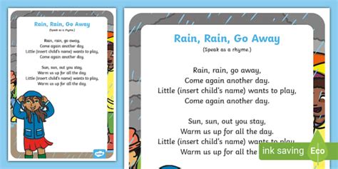 Rain, Rain, Go Away Rhyme - Twinkl