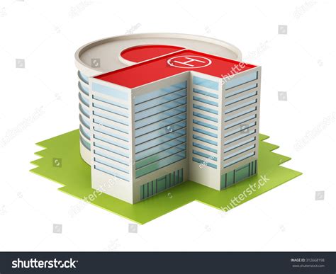 Hospital Building Isolated On White Background Stock Illustration ...