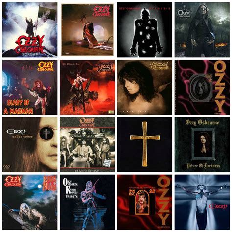 All Ozzy Osbourne Album Covers including: Scream Blizzard of Ozz ...