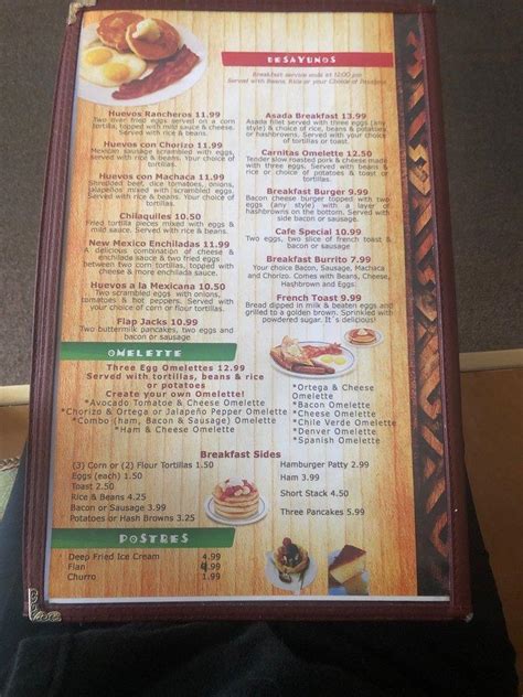 Menu at Old Town Mexican Cafe, Orcutt