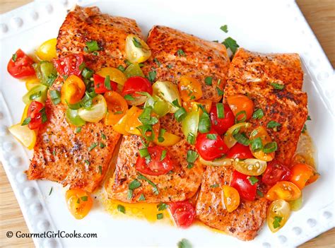 Gourmet Girl Cooks: Pan Seared Wild Coho Salmon w/ Fresh Tomato ...