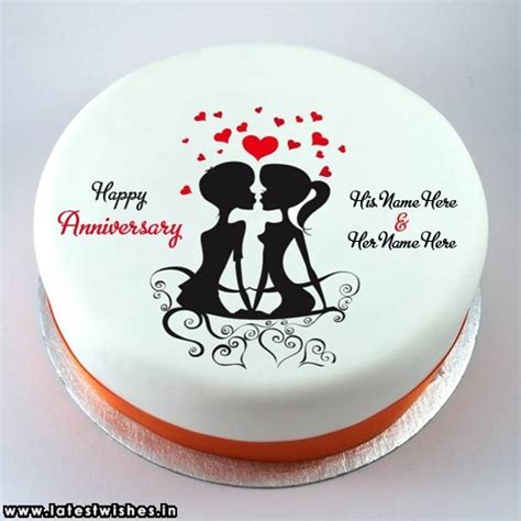 Happy Anniversary Couple kiss cake - LatestWishes.in