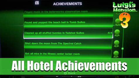 Luigi's Mansion - All Hotel Achievements - YouTube