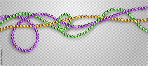 Vector illustration of Mardi Gras beads in traditional colors ...