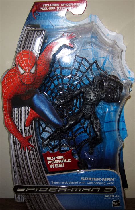 Black Suited Spider-Man 3 Action Figure Super-Articulated Wall-Hanging Web