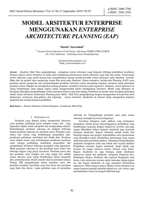 (PDF) MODEL ARSITEKTUR ENTERPRISE MENGGUNAKAN ENTERPRISE ARCHITECTURE ...