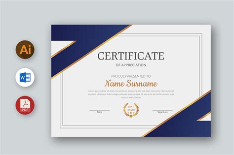 MS Word Certificate Template, Ai, PDF Graphic by inpixell.studio ...