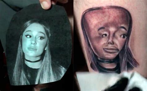 Artist gets purposefully bad Ariana Grande tattoo with 'terrible' giant ...