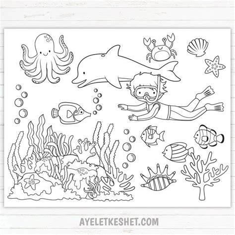 Under the sea coloring pages (free printables) - Ayelet Keshet | Ocean ...