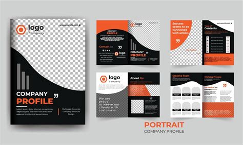 company profile template layout design with cover page and vector a4 ...