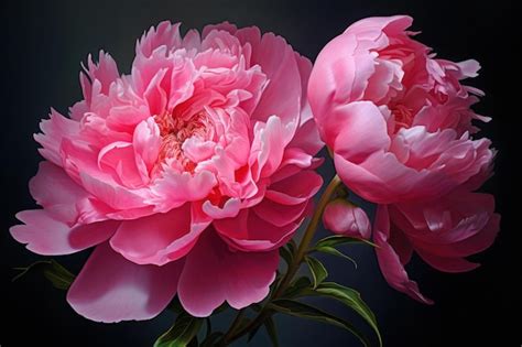 Premium Photo | Lush Pink peony flower Generate Ai