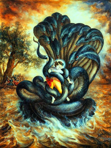 Krishna in the Coils of the Kaliya Serpent