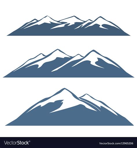 A set of mountain ranges Royalty Free Vector Image