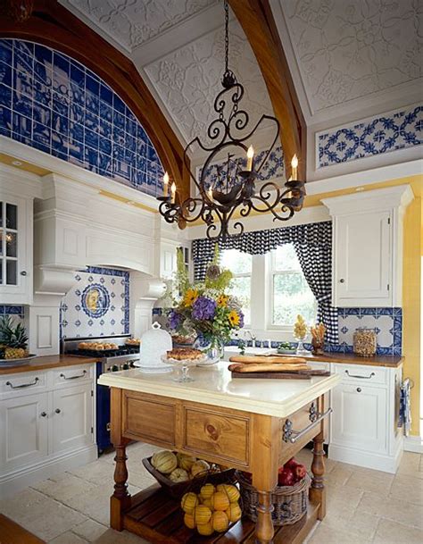 Yellow Kitchen Blue Cabinets - cursodeingles-elena