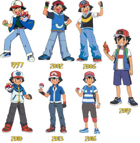 The Evolution of Ash Ketchum (1997-2019) | Ash pokemon, Pokémon heroes ...