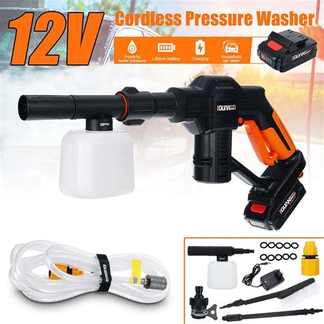 20V Cordless Pressure Cleaner Car Washer & Water Hose Outdoor Water ...