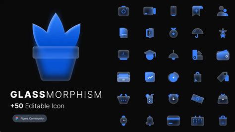 Free Glassmorphism Icons Pack For Figma - Free UI Resources