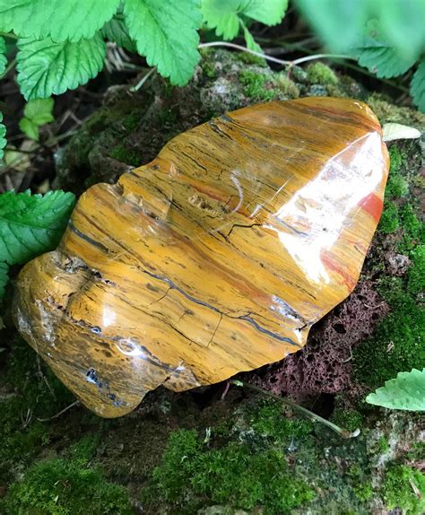 2/3 LB- Large Yellow Jasper, Polished Stone, Africa, 291.30 Grams, 10. ...