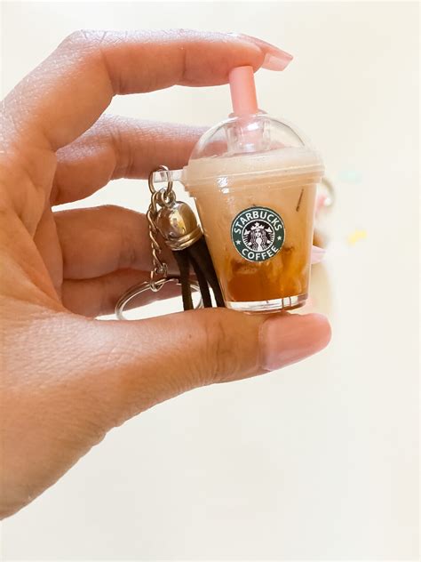 Mini coffee keychain //Starbucks inspired drink keychain// | Etsy