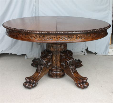 Bargain John's Antiques | Antique Round Victorian Carved Oak Dining ...