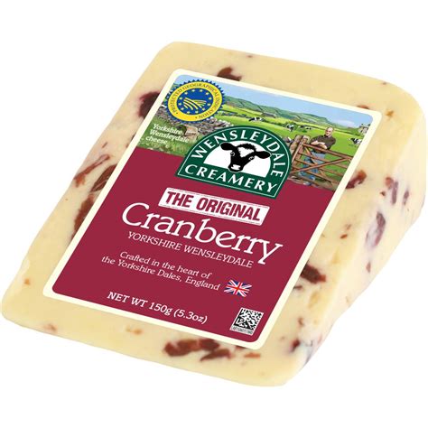 Yorkshire Yorkshire Wensleydale Pdo Cheese With Cranberries Wedge 150g ...