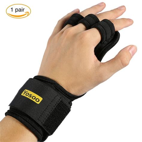 Weight Lifting Gloves with Wrist Support Strap Pro Padded Gym Gloves ...