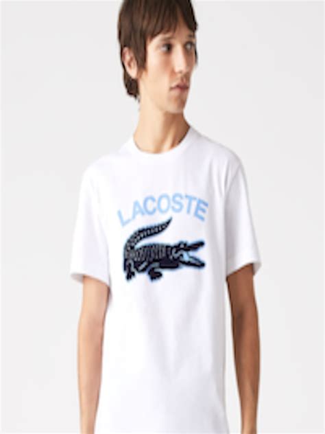 Buy Lacoste Men Brand Logo Printed Pure Cotton T Shirt - Tshirts for ...