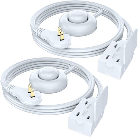 Maximm Cable 6 ft Flat Plug Extension Cord with Multiple Outlets and ...