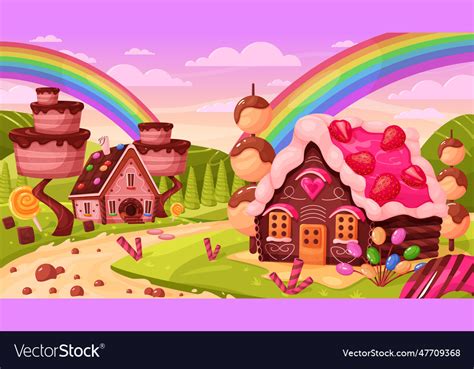 Cute candy land fairy tale confectionery Vector Image