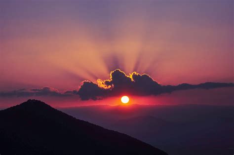 Silhouette of Mountain During Sunset · Free Stock Photo