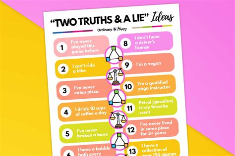 Two Truths and a Lie: 200+ Best Lie Ideas - Ordinary and Happy