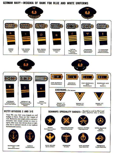 German Kriegsmarine Uniforms Chart Poster World War Era | Images and ...