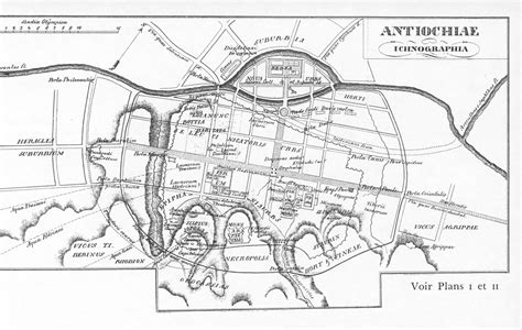 Map of Antioch by O. Muller 1839. Shows projected locations of ancient ...