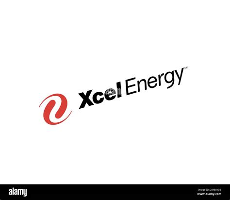 Xcel Energy, Rotated Logo, White Background Stock Photo - Alamy