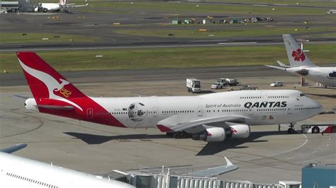 Qantas 747 World Cup Livery 2014. Departure From Sydney. - YouTube