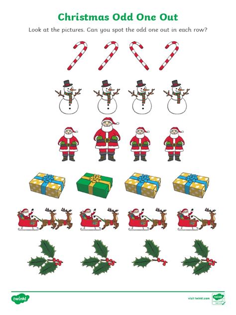 EYFS Christmas Odd One Out | PDF