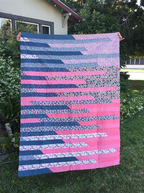 Made a jelly roll race quilt top using the MSQC tutorial. Jenny said to ...