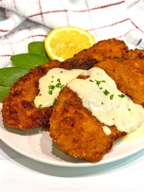 Chicken Schnitzel with Mustard Cream Sauce - Pudge Factor