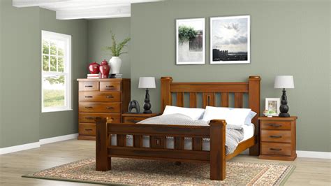 Jamaica Solid Pine Timber Bed Frame Select Size Queen