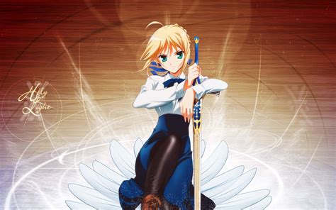 Download Saber Fate Stay Night With Excalibur Wallpaper | Wallpapers.com