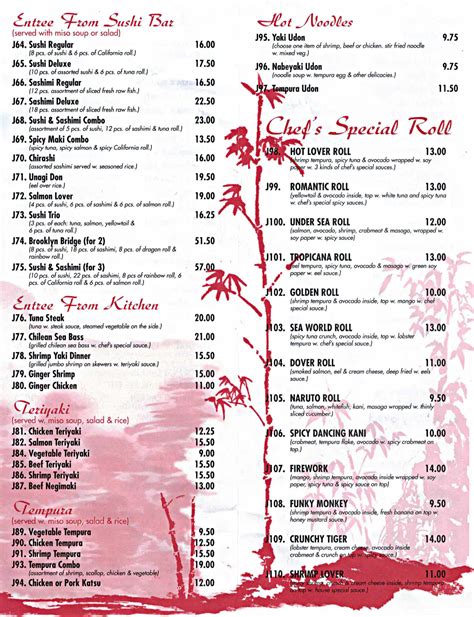 Menu at Rice restaurant, Dover