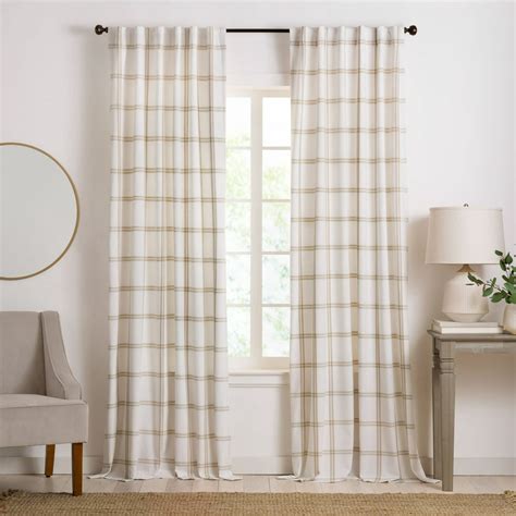 Farmhouse Living Double Windowpane Plaid Room Darkening Window Curtain ...