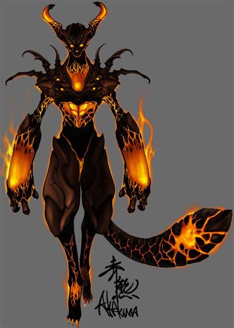 flame demon by akakuma on deviantART | Creature concept art, Concept ...