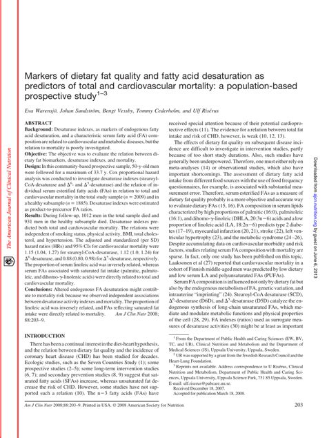 (PDF) Markers of dietary fat quality and fatty acid desaturation as ...