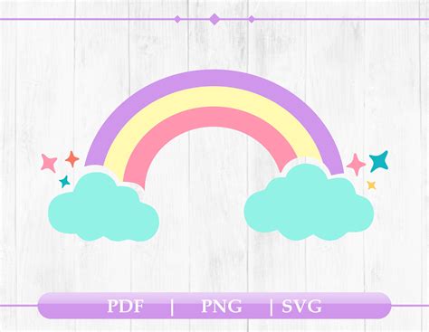 Rainbow Svg Rainbow With Clouds Svg Rainbow Cut File Magic Wand Svg ...