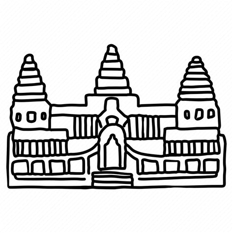 Angkor wat, architecture, buildings, cambodia, landmarks, palace icon ...