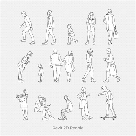 Revit 2D People (15 Figures) :: Behance