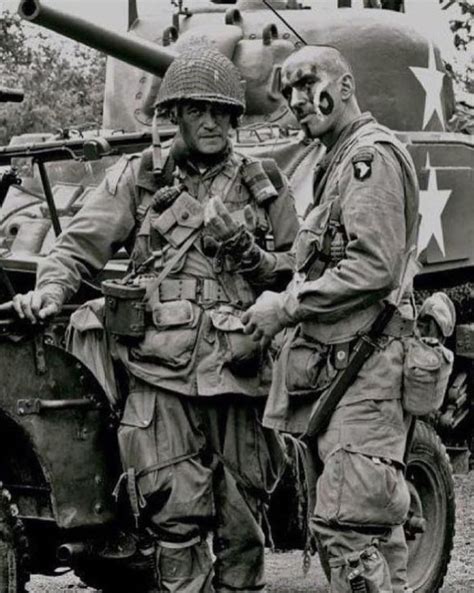 Paratroopers of the US 101st. Airborne Division take a brake, Normandy ...