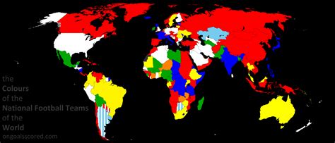 The Colours of the National Football Teams of the World